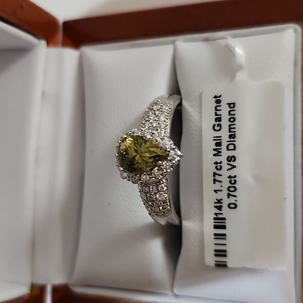 Mali Garnet and Diamond Ring